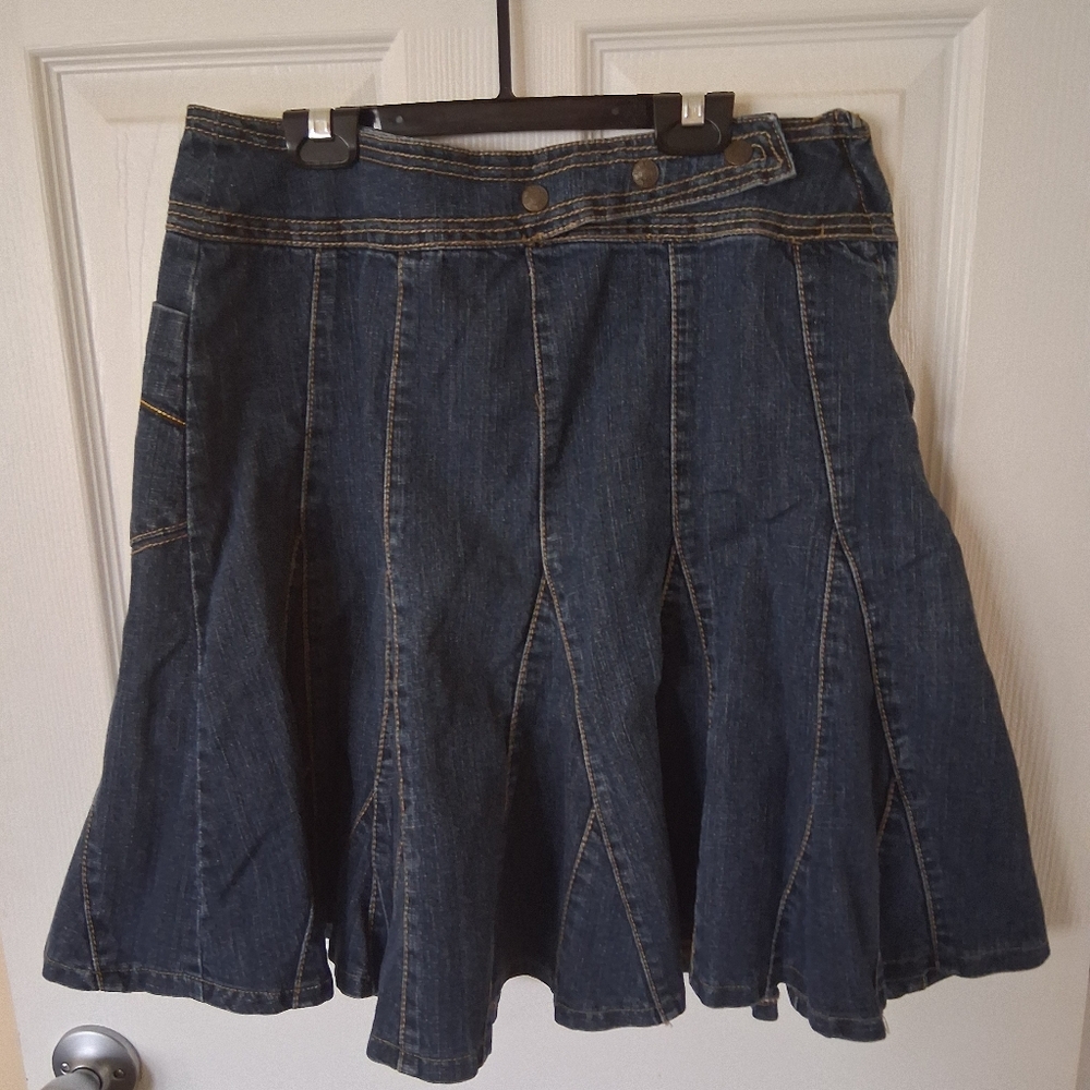 Baccini Blue Knee-Length A-Line Skirt
